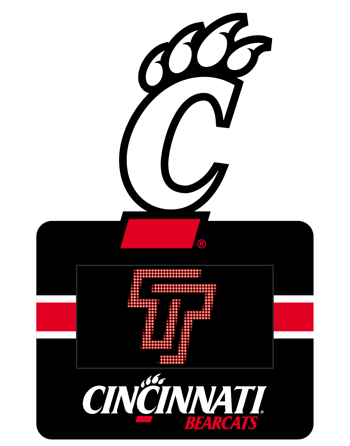 Cincinnati Bearcats C-Paw Logo Retractable Badge Reel